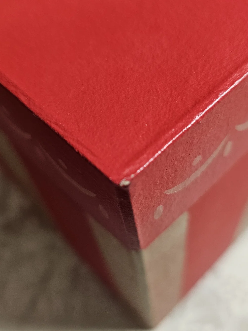 Set Of 5 Hand Painted Stacked Nesting Gift Boxes Red Gold Christmas Decor